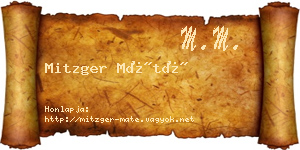 Mitzger Máté névjegykártya